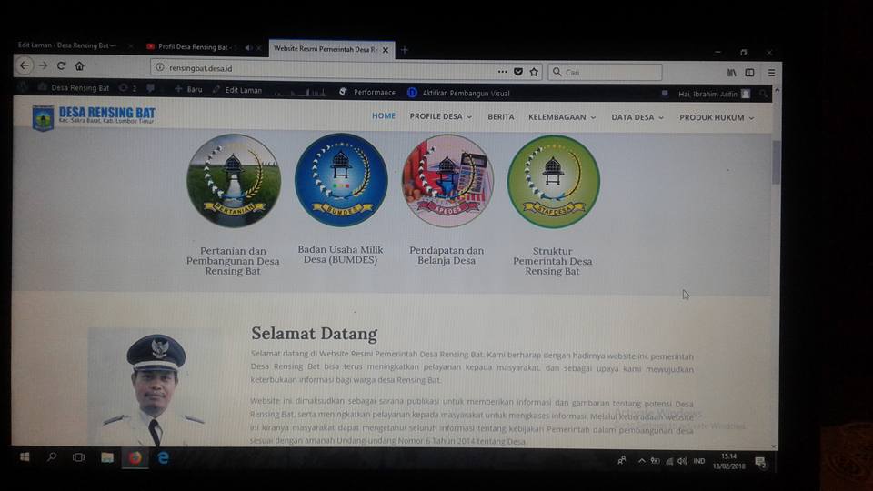 Peluncuran Website Desa dan Video Profil Desa Rensing Bat oleh Kades Rensing Bat