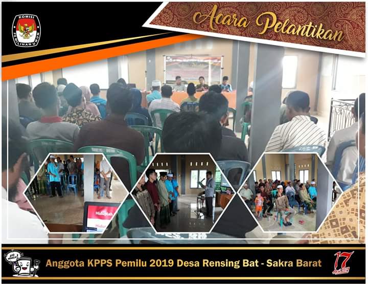 Ketua PPS Rensing Bat Lantik Anggota KPPS Pemilu 2019