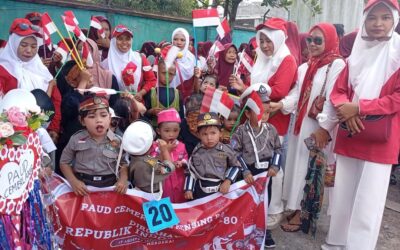 PAUD Cemerlang Rensing Bat ikuti Pawai Meriahkan HUT RI ke-80